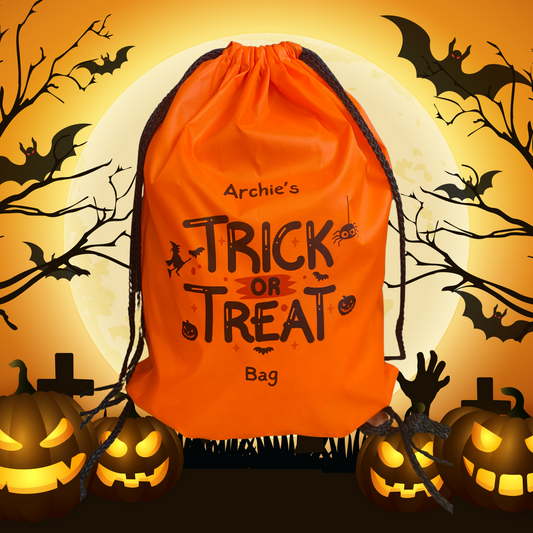 Halloween personalised trick or treat bag